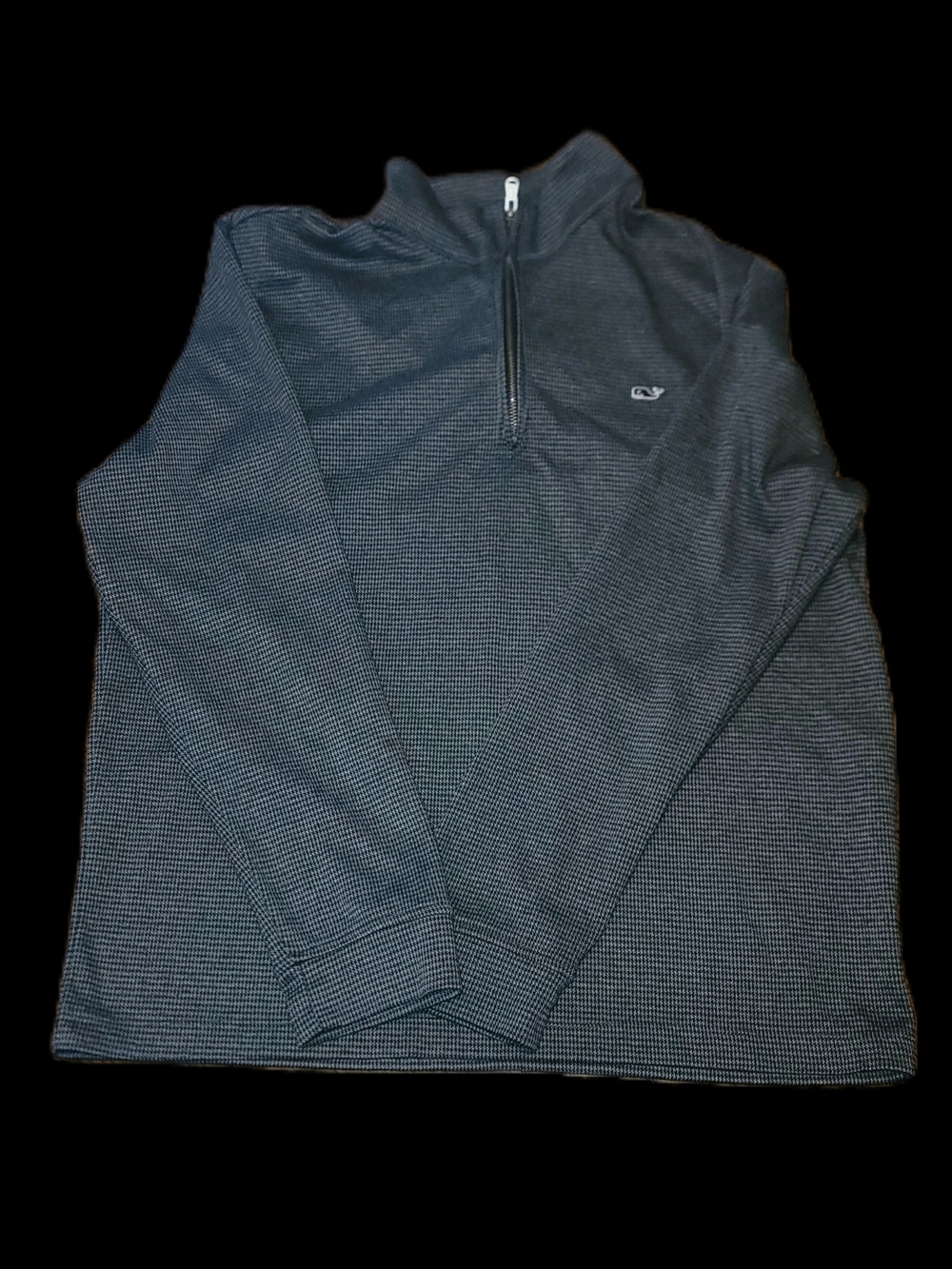 Vineyard Vines Micro Houndstooth Quarter Zip Pull Over Shirt  LARGE